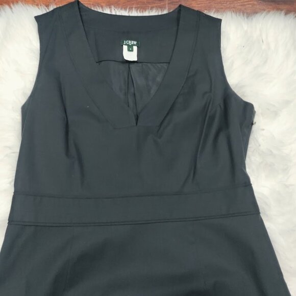 J.Crew Classic Black Lined V-Neck Sleeveless Sheath Dress Women's Size 8 - Picture 5 of 10